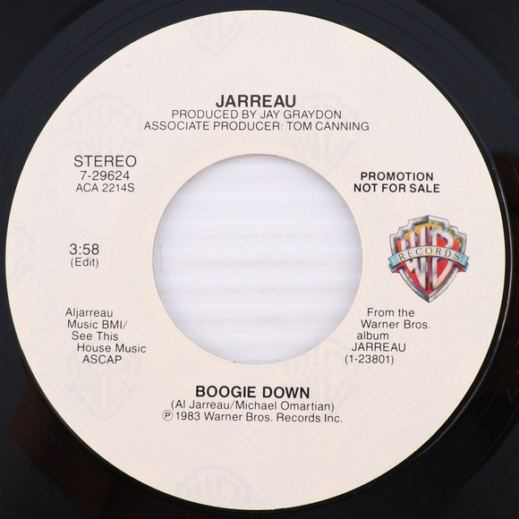 Al Jarreau – Boogie Down 1983 Stereo/Mono PROMO NFS 45 rpm 7" Record Warner Bros - Picture 1 of 6